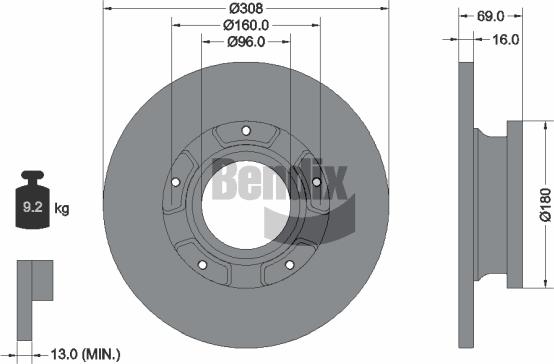 BENDIX Braking BDS1561 - Гальмівний диск autozip.com.ua