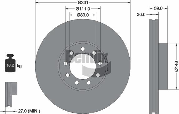 BENDIX Braking BDS1515 - Гальмівний диск autozip.com.ua