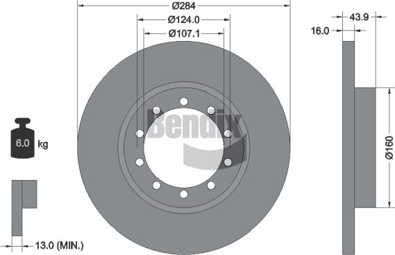 BENDIX Braking BDS1528 - Гальмівний диск autozip.com.ua