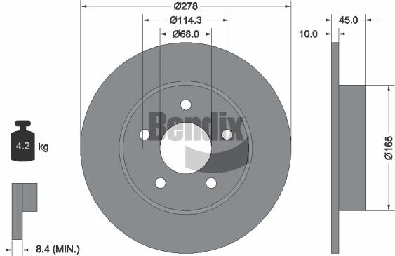BENDIX Braking BDS1699 - Гальмівний диск autozip.com.ua