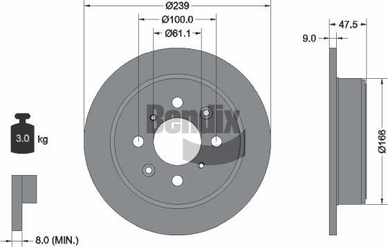 BENDIX Braking BDS1649 - Гальмівний диск autozip.com.ua