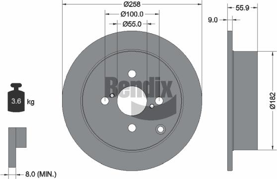 BENDIX Braking BDS1650 - Гальмівний диск autozip.com.ua