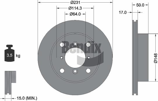 BENDIX Braking BDS1688 - Гальмівний диск autozip.com.ua