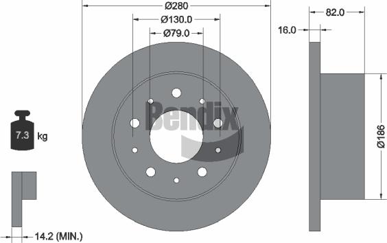 BENDIX Braking BDS1099 - Гальмівний диск autozip.com.ua