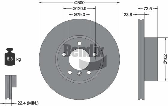 BENDIX Braking BDS1098HC - Гальмівний диск autozip.com.ua