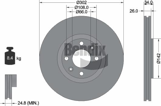 BENDIX Braking BDS1097 - Гальмівний диск autozip.com.ua