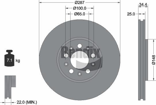 BENDIX Braking BDS1052HC - Гальмівний диск autozip.com.ua
