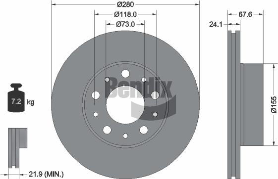 BENDIX Braking BDS1032 - Гальмівний диск autozip.com.ua
