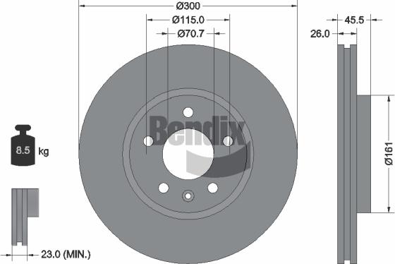 BENDIX Braking BDS1079HC - Гальмівний диск autozip.com.ua