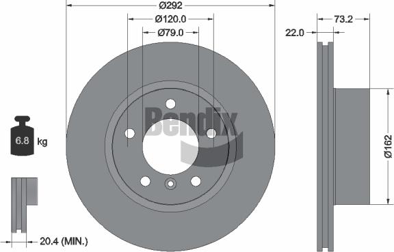 BENDIX Braking BDS1076HC - Гальмівний диск autozip.com.ua