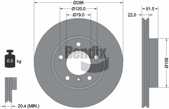 BENDIX Braking BDS1141HC - Гальмівний диск autozip.com.ua