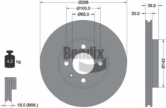 BENDIX Braking BDS1115 - Гальмівний диск autozip.com.ua