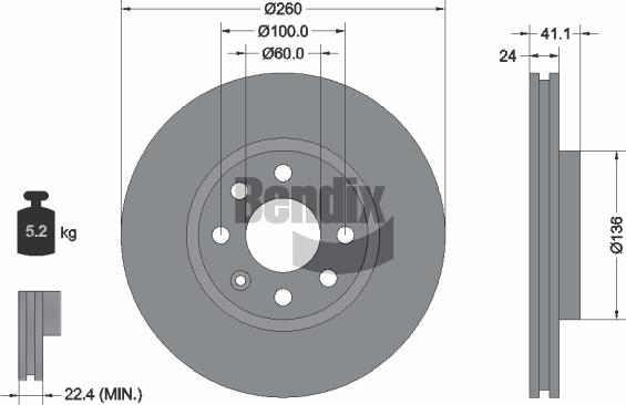 BENDIX Braking BDS1113 - Гальмівний диск autozip.com.ua