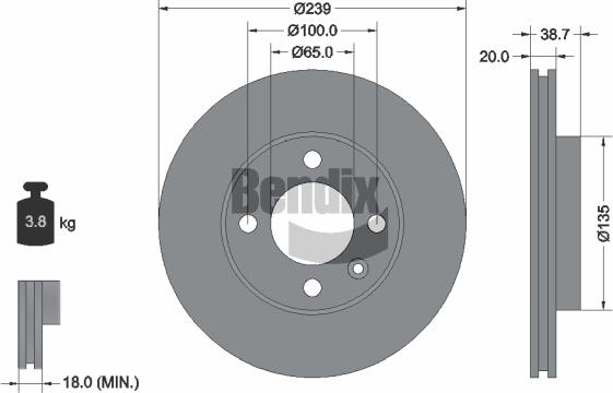 BENDIX Braking BDS1170 - Гальмівний диск autozip.com.ua