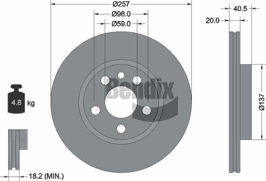 BENDIX Braking BDS1171 - Гальмівний диск autozip.com.ua