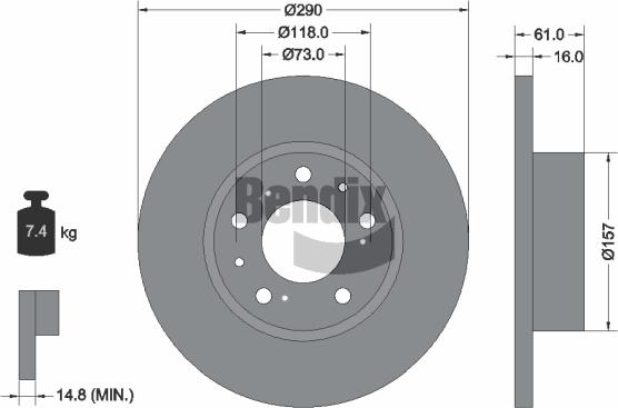 BENDIX Braking BDS1899 - Гальмівний диск autozip.com.ua