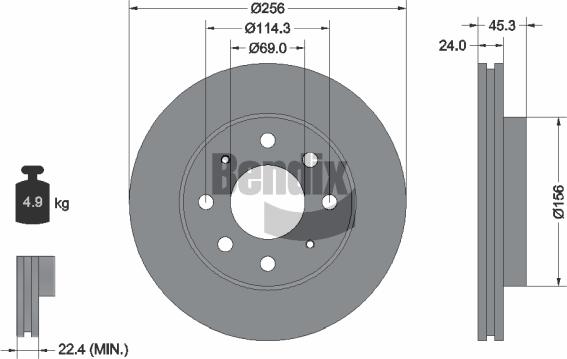 BENDIX Braking BDS1896 - Гальмівний диск autozip.com.ua