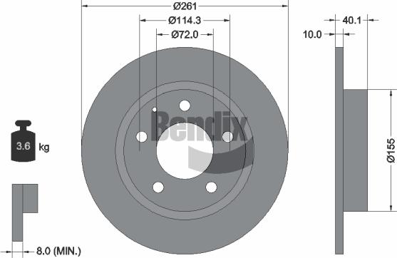 BENDIX Braking BDS1819 - Гальмівний диск autozip.com.ua