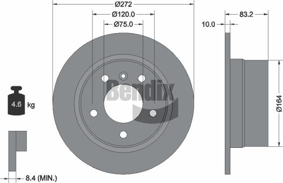 BENDIX Braking BDS1881 - Гальмівний диск autozip.com.ua