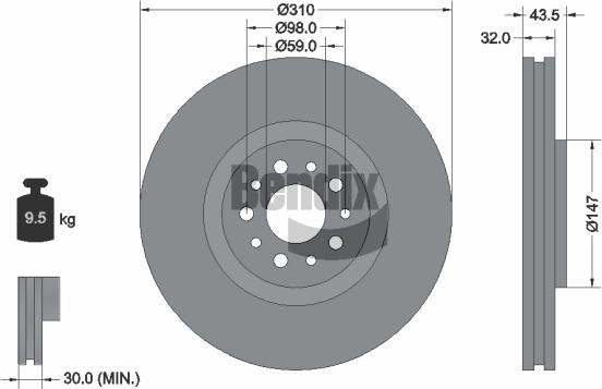 BENDIX Braking BDS1888 - Гальмівний диск autozip.com.ua
