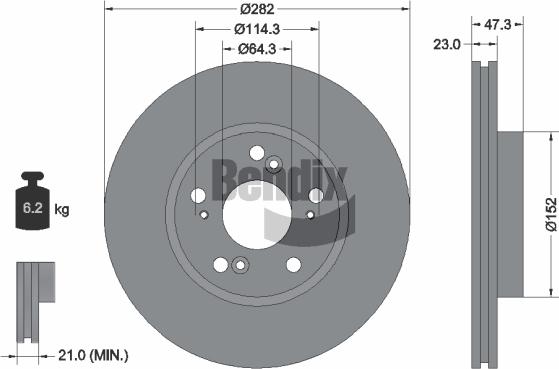 BENDIX Braking BDS1392 - Гальмівний диск autozip.com.ua