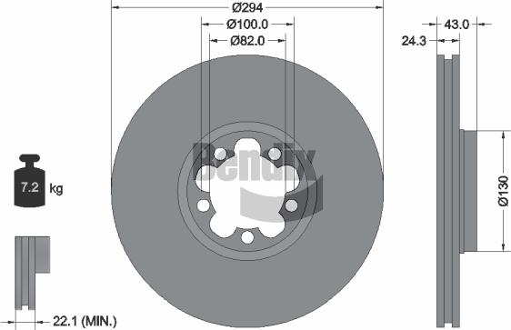 BENDIX Braking BDS1308 - Гальмівний диск autozip.com.ua