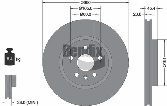 BENDIX Braking BDS1322HC - Гальмівний диск autozip.com.ua