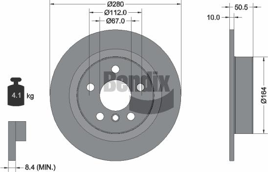 BENDIX Braking BDS1374 - Гальмівний диск autozip.com.ua
