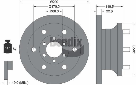 BENDIX Braking BDS1294 - Гальмівний диск autozip.com.ua