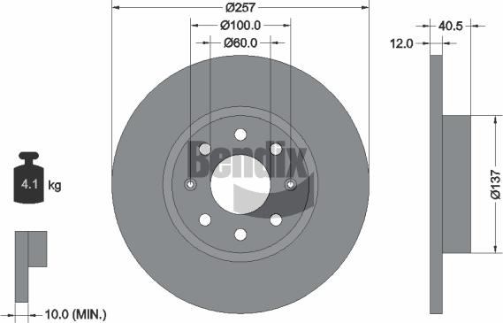 BENDIX Braking BDS1297 - Гальмівний диск autozip.com.ua