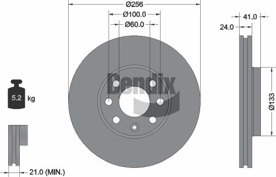 BENDIX Braking BDS1261 - Гальмівний диск autozip.com.ua