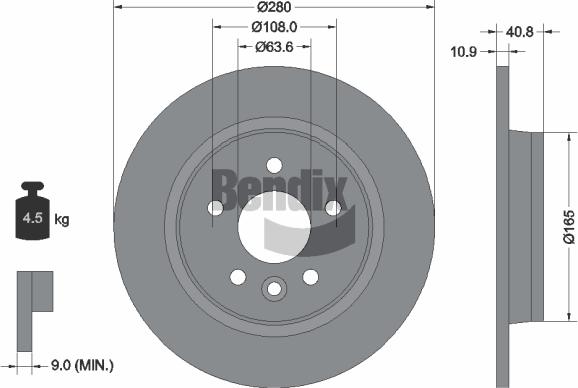 BENDIX Braking BDS1210 - Гальмівний диск autozip.com.ua