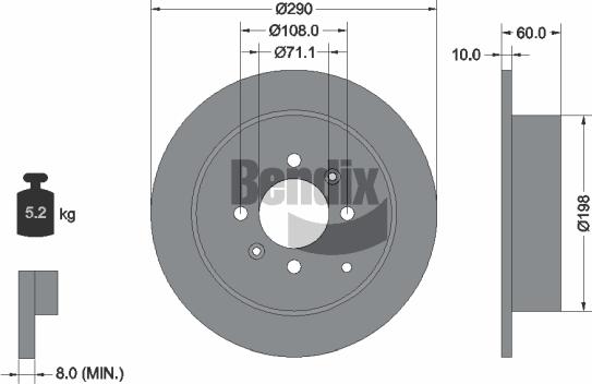 BENDIX Braking BDS1235 - Гальмівний диск autozip.com.ua