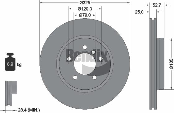 BENDIX Braking BDS1270HC - Гальмівний диск autozip.com.ua