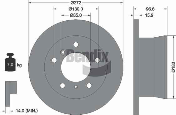 BENDIX Braking BDS1272 - Гальмівний диск autozip.com.ua