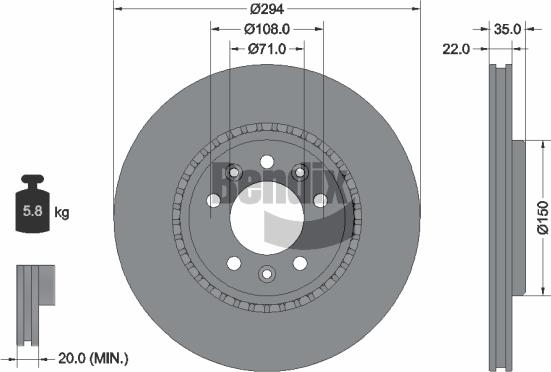 BENDIX Braking BDS1753 - Гальмівний диск autozip.com.ua