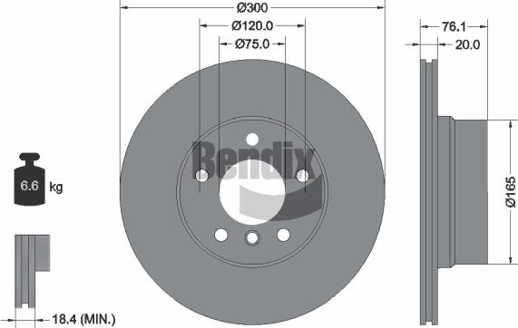 BENDIX Braking BDS1710 - Гальмівний диск autozip.com.ua