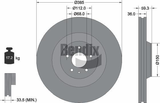 BENDIX Braking BDS2062 - Гальмівний диск autozip.com.ua