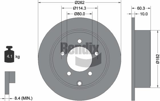 BENDIX Braking BDS2067 - Гальмівний диск autozip.com.ua