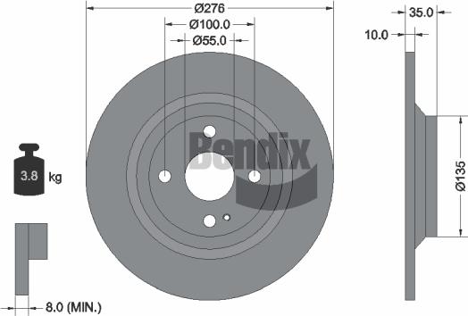 BENDIX Braking BDS2009 - Гальмівний диск autozip.com.ua