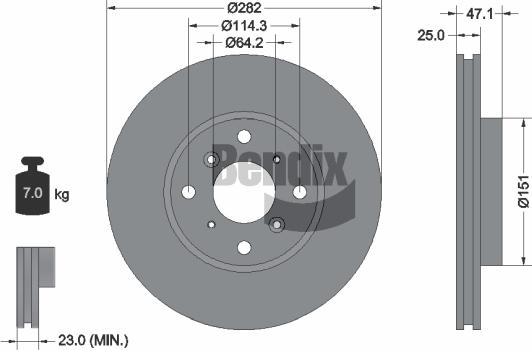 BENDIX Braking BDS2028 - Гальмівний диск autozip.com.ua