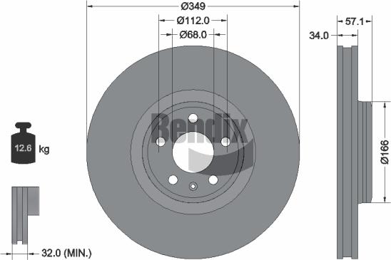BENDIX Braking BDS2197HC - Гальмівний диск autozip.com.ua