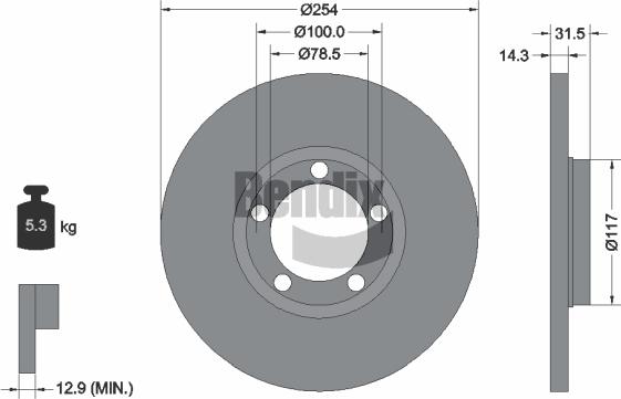 BENDIX Braking BDS2141 - Гальмівний диск autozip.com.ua