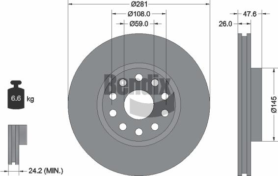 BENDIX Braking BDS2155 - Гальмівний диск autozip.com.ua