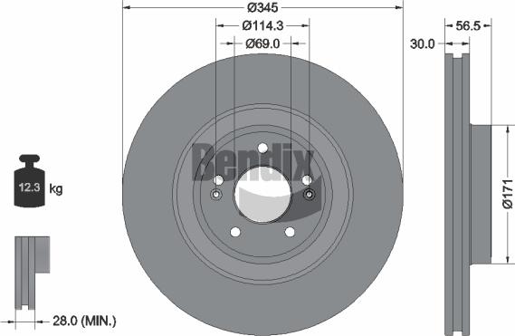 BENDIX Braking BDS2189HC - Гальмівний диск autozip.com.ua