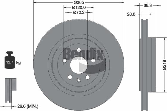 BENDIX Braking BDS2188 - Гальмівний диск autozip.com.ua