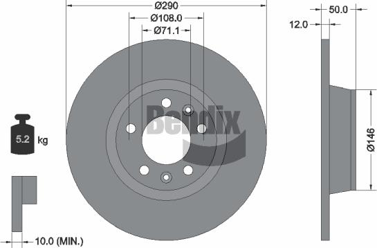 BENDIX Braking BDS2121 - Гальмівний диск autozip.com.ua