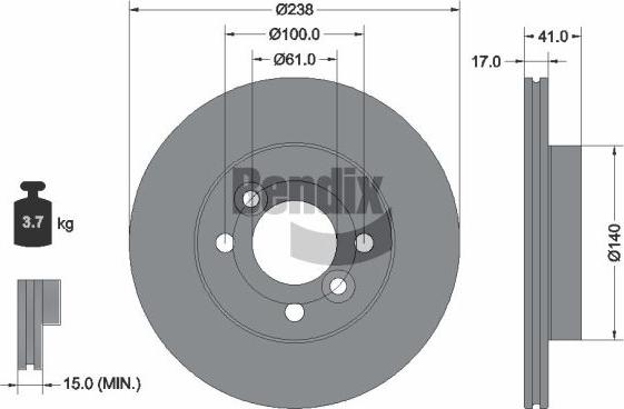 BENDIX Braking BDS2351 - Гальмівний диск autozip.com.ua