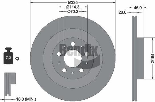 BENDIX Braking BDS2357 - Гальмівний диск autozip.com.ua