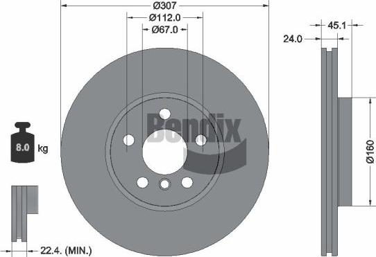 BENDIX Braking BDS2331HC - Гальмівний диск autozip.com.ua